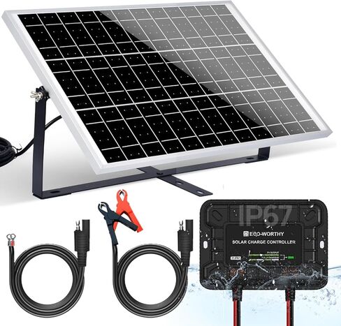 جديرة بالبيئة 25 واط 12 فولت قبالة شبكة شاحن البطارية الشمسية الشحوم: لوحة شمسية مقاومة للماء + قوس التركيب القابل للتعديل + كابل اتصال SAE + 10A وحدة تحكم شحن للسيارة RV قارب البحرية 12 فولت in Kuwait