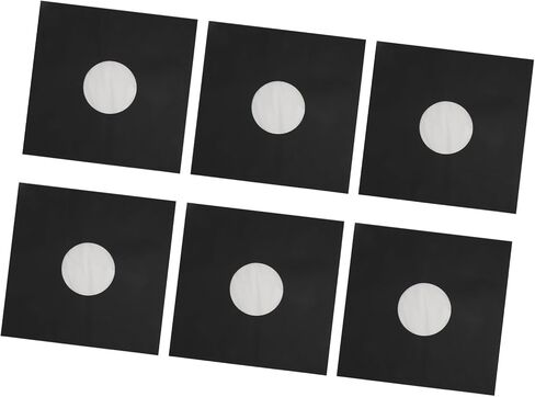 Qiilu Kraft Paper Record Jackets - 20pcs 12inches Protective Storage Record Covers Matte Black - 33 RPM Jackets in Saudi Arabia