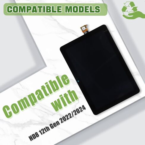 استبدال شاشة LCD جديدة لجهاز HD 8 /HD 8 Plus Tablet الجيل الثاني عشر الذي تم إصداره في 2022/2024 R2SP8T R24SB8 استبدال مجموعة محول الأرقام لشاشة تعمل باللمس مع مجموعة أدوات إصلاح مطورة - أسود in Saudi Arabia