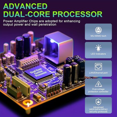 2026 WiFi Extender, 15888 sq.ft Internet Extender WiFi Booster, Long Range Wireless Repeater Signal Amplifier for Home, Mesh Wi-Fi 99% Faster | Broader Than Ever, Support 55+ Devices, 1-Tap Setup in Kuwait