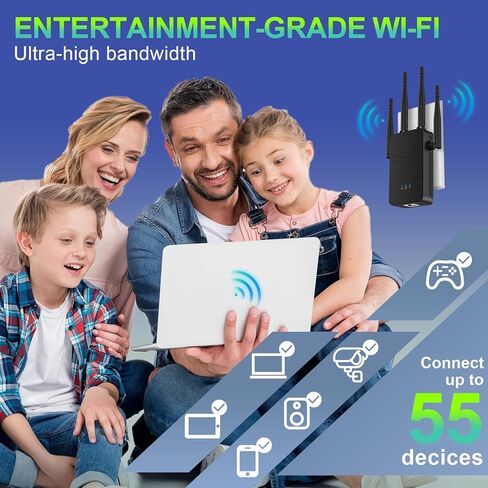 2026 WiFi Extender, 15888 sq.ft Internet Extender WiFi Booster, Long Range Wireless Repeater Signal Amplifier for Home, Mesh Wi-Fi 99% Faster | Broader Than Ever, Support 55+ Devices, 1-Tap Setup in Kuwait