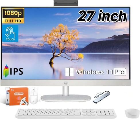 كمبيوتر مكتبي الكل في واحد من HP، شاشة لمس عالية الدقة مقاس 27 بوصة، Intel Ultra 7-155U (حتى 4.8 جيجاهرتز)، ذاكرة DDR5 سعة 64 جيجابايت، محرك أقراص SSD سعة 2 تيرابايت، نظام Windows 11 Pro، مضاد للتوهج، زاوية قابلة للتعديل، Wi-Fi 6، مع ملحقات in Kuwait