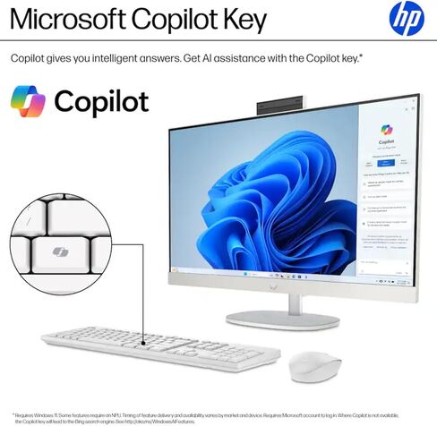 كمبيوتر مكتبي الكل في واحد من HP، شاشة لمس عالية الدقة مقاس 27 بوصة، Intel Ultra 7-155U (حتى 4.8 جيجاهرتز)، ذاكرة DDR5 سعة 64 جيجابايت، محرك أقراص SSD سعة 2 تيرابايت، نظام Windows 11 Pro، مضاد للتوهج، زاوية قابلة للتعديل، Wi-Fi 6، مع ملحقات in Saudi Arabia