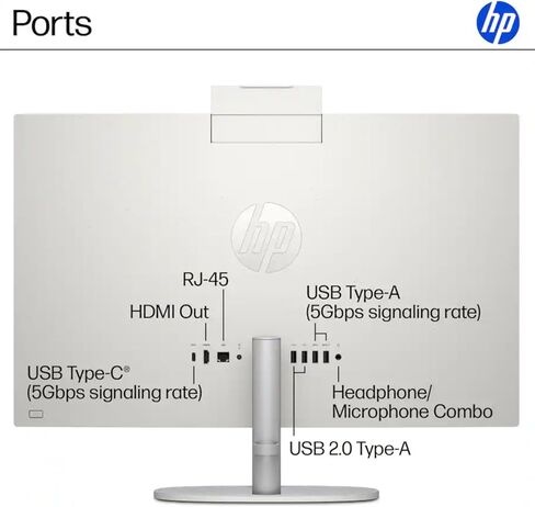 كمبيوتر مكتبي الكل في واحد من HP، شاشة لمس عالية الدقة مقاس 27 بوصة، Intel Ultra 7-155U (حتى 4.8 جيجاهرتز)، ذاكرة DDR5 سعة 64 جيجابايت، محرك أقراص SSD سعة 2 تيرابايت، نظام Windows 11 Pro، مضاد للتوهج، زاوية قابلة للتعديل، Wi-Fi 6، مع ملحقات in Saudi Arabia