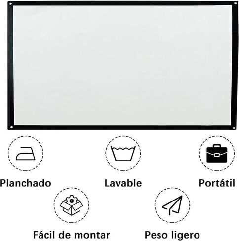 Projector Screen,100 inch Portable Foldable Projection Screen 16:9 Indoor Outdoor Projector Movies Screen, Projector Screen for Home Theater Backyard Cinema in Saudi Arabia