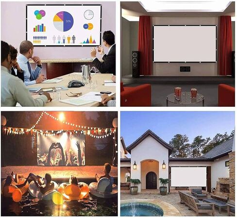 Projector Screen,100 inch Portable Foldable Projection Screen 16:9 Indoor Outdoor Projector Movies Screen, Projector Screen for Home Theater Backyard Cinema in Saudi Arabia