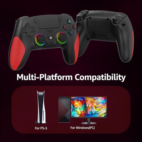 IWGAME RGB Light Wireless Controller With Back Buttons, Gaming Controller with Hall Effect Joysticks & Triggers Support Programmable, Reamp, Turbo Functions, Dual Vibration, 3.5MM Audio Jack(Black) in Saudi Arabia