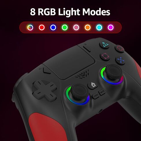 IWGAME RGB Light Wireless Controller With Back Buttons, Gaming Controller with Hall Effect Joysticks & Triggers Support Programmable, Reamp, Turbo Functions, Dual Vibration, 3.5MM Audio Jack(Black) in Saudi Arabia