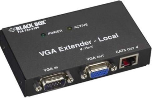 جهاز إرسال VGA باللون الأسود، 4 منافذ - جهاز إدخال واحد - نطاق 500 قدم - 4 × شبكة (RJ-45) - 1 × مدخل VGA - 1 × مخرج VGA - XGA - 1024 × 768 - زوج ملتوي - الفئة 6 in Saudi Arabia