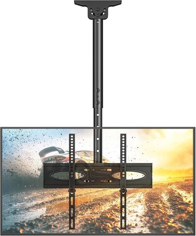 Ceiling TV Mount for 32-65 Inch Flat or Curved TVs, Full Motion Adjustable TV Bracket with 360°Swivel, Max VESA 400x400mm, Tilt Hanging TV Mount Holds up to 110 Lbs，Fits LCD LED OLED 4K Plasma TVs in Saudi Arabia