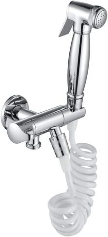 PortableFaucet Traditional Toilet SprayerSingle Cold Water Bathroom Cloth Diaper Washer, HandheldSprayer for Personal Hygiene or Pet Bath, Chrome,Styleb(Stylec) in Saudi Arabia