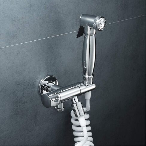 PortableFaucet Traditional Toilet SprayerSingle Cold Water Bathroom Cloth Diaper Washer, HandheldSprayer for Personal Hygiene or Pet Bath, Chrome,Styleb(Stylec) in Saudi Arabia