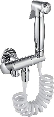 PortableFaucet Traditional Toilet SprayerSingle Cold Water Bathroom Cloth Diaper Washer, HandheldSprayer for Personal Hygiene or Pet Bath, Chrome,Styleb(Stylec) in Saudi Arabia