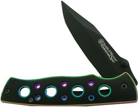 Smith & Wesson Extreme Ops CK113 6.4in S.S. Folding Knife with a 2.7in Clip Point Blade and Iridescent Handle for Outdoor, Tactical, Survival and EDC in Saudi Arabia