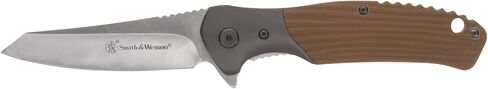 Smith & Wesson Stave 7.75in High Carbon S.S. Ultra Glide Folding Knife with 3.25in Clip Point Blade and Stainless/G10 Handle for Outdoor in Saudi Arabia