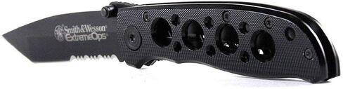 Smith & Wesson CK5TBS 7.4in High Carbon S.S. Folding Knife with a 3.2in Serrated Tanto Blade and Aluminum Handle for Outdoor, Tactical, Survival and EDC in Saudi Arabia