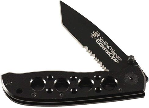 Smith & Wesson CK5TBS 7.4in High Carbon S.S. Folding Knife with a 3.2in Serrated Tanto Blade and Aluminum Handle for Outdoor, Tactical, Survival and EDC in Saudi Arabia