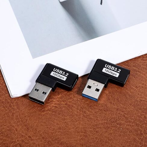 2 حزمة 90 درجة USB إلى USB C محول الزاوية اليمنى من النوع C أنثى إلى ذكر عمودي لأعلى ولأسفل زاوية عمودية منفذ مبدل موصل موسع للوحة مفاتيح الكمبيوتر المحمول والماوس in Kuwait