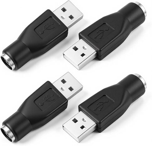 4 حزم محول PS2 أسود إلى USB، محول PS2 أنثى إلى USB ذكر مناسب للفأرة السلكية ولوحة المفاتيح in Kuwait