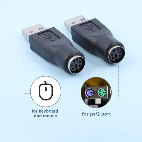 4 حزم محول PS2 أسود إلى USB، محول PS2 أنثى إلى USB ذكر مناسب للفأرة السلكية ولوحة المفاتيح in Kuwait