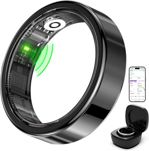 FitElf 3 Pro Smart Ring Fitness Tracker, Health Sleep Tracker, Blood Pressure, Heart Rate and Oxygen Monitor Ring for Women/Men, IP68, No Subscription, 10-Day Battery Life (Silver, #11) in Saudi Arabia