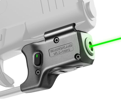 WARRIORLAND Green Laser Sight مخصص مناسب G43X MOS / 48 MOS، مدمج وخفيف الوزن، مفتاح تشغيل/إيقاف يمكن استخدامه بكلتا اليدين ومؤشر الطاقة، WLS-100G in Kuwait