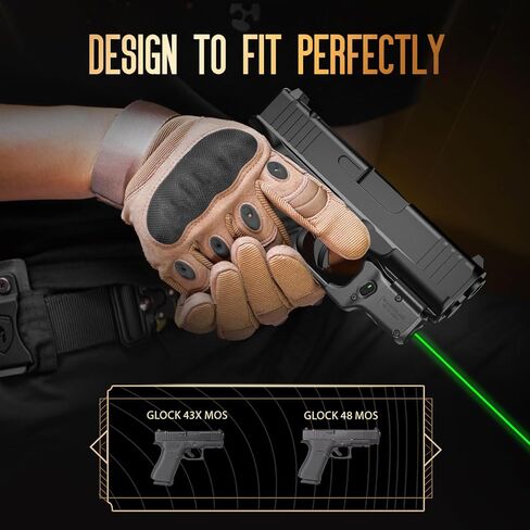 WARRIORLAND Green Laser Sight مخصص مناسب G43X MOS / 48 MOS، مدمج وخفيف الوزن، مفتاح تشغيل/إيقاف يمكن استخدامه بكلتا اليدين ومؤشر الطاقة، WLS-100G in Kuwait