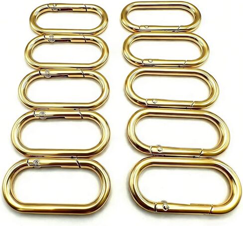 10 Pack 1.57 Inch Oval Spring Rings, Metal Carabiner Clip Keychain Hook, Heavy Duty Keyring Purse Clips in Saudi Arabia
