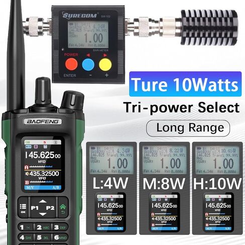 Ham Radio BAOFENG Radio UV32 Handheld 10W Rechargeable Walkie Talkies Long Range UV-32 5RM Two Way Radio NOAA Weather Radio with GPS,APP Programming Copy Frequency 3800mAh Battery USB-C Charging in Saudi Arabia