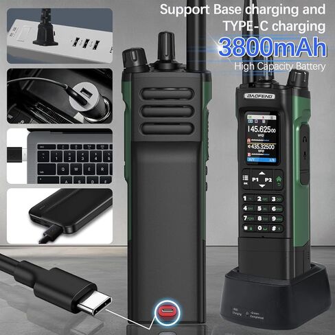 Ham Radio BAOFENG Radio UV32 Handheld 10W Rechargeable Walkie Talkies Long Range UV-32 5RM Two Way Radio NOAA Weather Radio with GPS,APP Programming Copy Frequency 3800mAh Battery USB-C Charging in Saudi Arabia