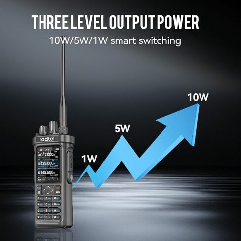 راديو Radtel RT-950 PRO ham، GPS/APRS، جهاز اتصال لاسلكي بقدرة 10 واط، جهاز إرسال واستقبال محمول طويل المدى، AM/FM/CB/SW، برمجة تطبيقات بلوتوث، محلل الطيف (مع هوائي * 2، كابل برمجة) in Saudi Arabia