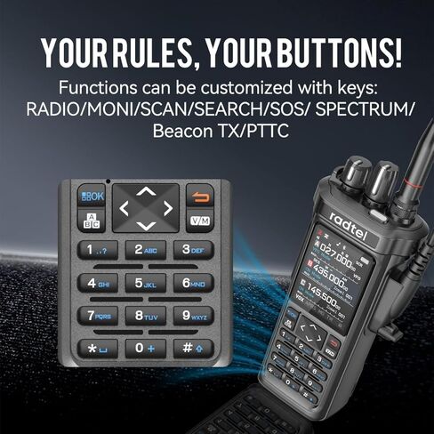 راديو Radtel RT-950 PRO ham، GPS/APRS، جهاز اتصال لاسلكي بقدرة 10 واط، جهاز إرسال واستقبال محمول طويل المدى، AM/FM/CB/SW، برمجة تطبيقات بلوتوث، محلل الطيف (مع هوائي * 2، كابل برمجة) in Saudi Arabia
