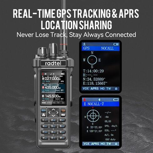 راديو Radtel RT-950 PRO ham، GPS/APRS، جهاز اتصال لاسلكي بقدرة 10 واط، جهاز إرسال واستقبال محمول طويل المدى، AM/FM/CB/SW، برمجة تطبيقات بلوتوث، محلل الطيف (مع هوائي * 2، كابل برمجة) in Saudi Arabia