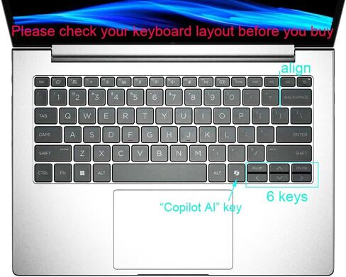 غطاء لوحة المفاتيح من السيليكون متوافق مع 2025 HP EliteBook 8 G1i G1a 14 بوصة وHP EliteBook 6 G1i G1q 14 بوصة وProBook 4 G1i G1q 14 بوصة للكمبيوتر المحمول (ليس لجهاز EliteBook Ultra G1q/G1i 14 بوصة) (شفاف) in Kuwait