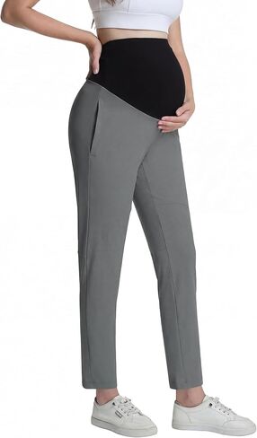 السراويل الأمومة على البطن عارضة بسط الحمل Sweatpants العمل الغولف تجريب السراويل مع جيوب in Kuwait