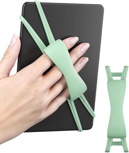 Silicone Finger Hand Strap Holder for Kindle & Tablets 4.7–8 Inch – Elastic Non-Slip Reading Grip Strap for One-Hand Use, Compatible with Kindle Paperwhite, Oasis, and E-Readers (1 Pack, Mint Green) in Saudi Arabia