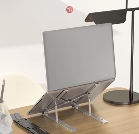 Laptop Stand Riser with Foldable Design, Portable Aluminum Alloy Desktop Holder for Enhanced Cooling and Ergonomic Viewing, Works with Tablets in Saudi Arabia