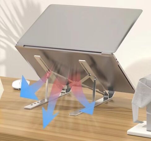 Laptop Stand Riser with Foldable Design, Portable Aluminum Alloy Desktop Holder for Enhanced Cooling and Ergonomic Viewing, Works with Tablets in Saudi Arabia