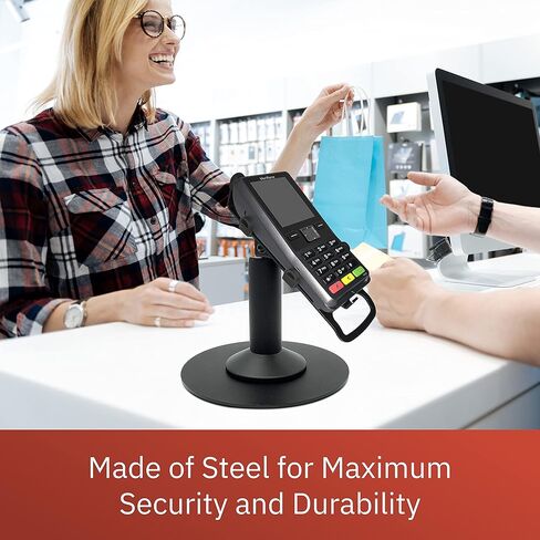 DCCSands Verifone Engage P200 & P400 PIN Pad 7 بوصات حامل طرفي دوار وإمالة قائم بذاته مع لوحة مستديرة، أسود in Saudi Arabia