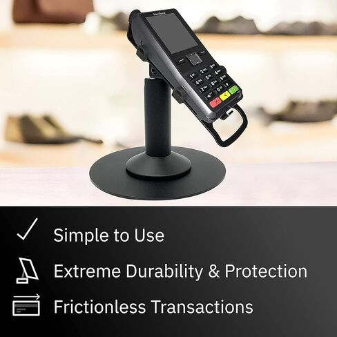 DCCSands Verifone Engage P200 & P400 PIN Pad 7 بوصات حامل طرفي دوار وإمالة قائم بذاته مع لوحة مستديرة، أسود in Saudi Arabia