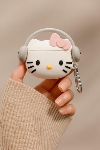 حافظة لجهاز AirPods Pro 3 مع طقم منظف Cartoon Kawaii Soft 3D Silicone Case واقية متوافقة مع Apple AirPods Pro 3rd Generation Earbud Cover مع سلسلة مفاتيح للنساء والفتيات والأولاد (كيتي وايت) in Kuwait