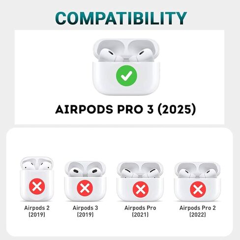 حافظة لجهاز AirPods Pro 3 مع طقم منظف Cartoon Kawaii Soft 3D Silicone Case واقية متوافقة مع Apple AirPods Pro 3rd Generation Earbud Cover مع سلسلة مفاتيح للنساء والفتيات والأولاد (كيتي وايت) in Kuwait