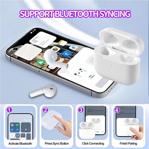 حافظة شحن متوافقة مع Airpods 4rd (2024)، حافظة شحن من النوع C لأجهزة Air-pods 4rd، حافظة شحن لاسلكية بديلة مع زر مزامنة الاقتران بالبلوتوث in Kuwait