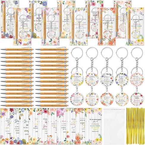 Angolio 230pcs الإسبانية الأزهار المسيحية الهدايا الدينية الكثفون الكتاب المقدس الآية الخيزر in Saudi Arabia
