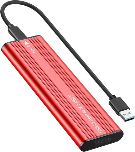 M.2 SATA SSD Enclosure Adapter,USB3.2 Gen1 5Gbps Type-C to SATA NGFF Based M.2 Solid State Drive Adapter Reader,Support B-Key(B+M Key) Red in Saudi Arabia