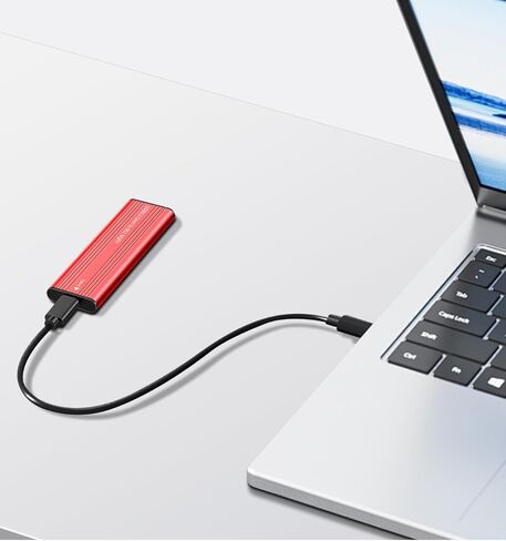 M.2 SATA SSD Enclosure Adapter,USB3.2 Gen1 5Gbps Type-C to SATA NGFF Based M.2 Solid State Drive Adapter Reader,Support B-Key(B+M Key) Red in Saudi Arabia