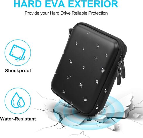 Lacdo Hard Drive Carrying Case for ADATA HD710 Pro External Hard Drive 1TB 2TB 4TB 5TB USB 3.1 IP68 Ruggedized External HDD Case Portable Travel Storage Bag, Black in Saudi Arabia