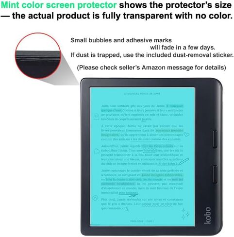 واقي شاشة Healing Shield للون Kobo Libra/Kobo Libra 2، طبقة غير لامعة ذات ملمس ورقي، مقاوم للخدش، حساسية لمس حقيقية للقلم-kobolibracolour in Kuwait