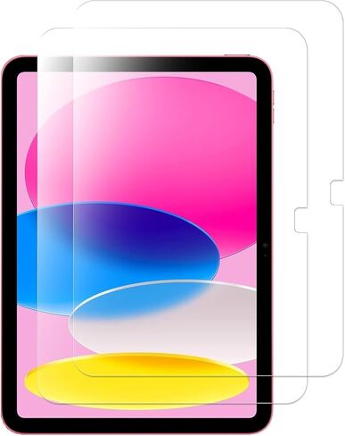 2 Pack Screen Protector for iPad 10.9 inches (10th Generation, Model 2022) High Definition Clear Shield (PET), Stylus Pens Compatible, Ultra Resistant, Case Friendly in Saudi Arabia