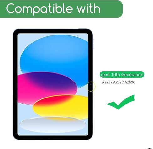 2 Pack Screen Protector for iPad 10.9 inches (10th Generation, Model 2022) High Definition Clear Shield (PET), Stylus Pens Compatible, Ultra Resistant, Case Friendly in Saudi Arabia